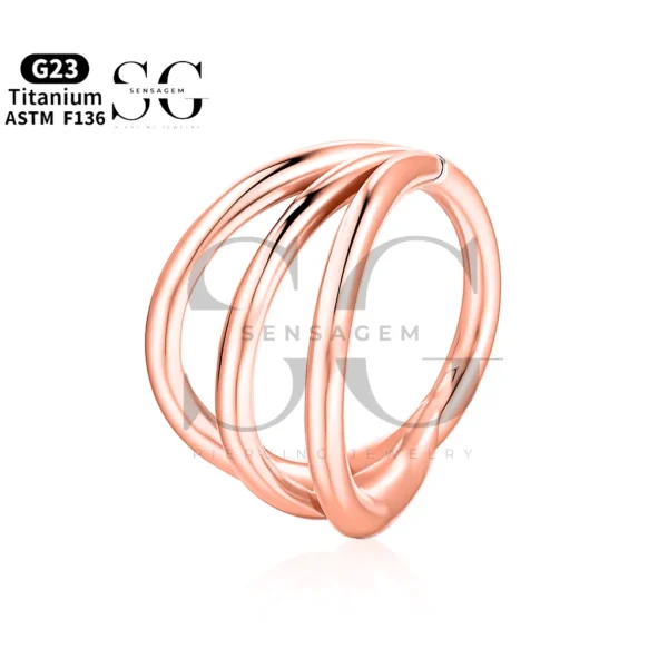 Sensagem GS574 F136 Titanium 3-Prong Multicolor Nose Ring - Image 2
