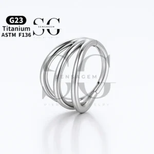 Sensagem GS574 F136 Anillo de nariz multicolor de titanio de 3 puntas
