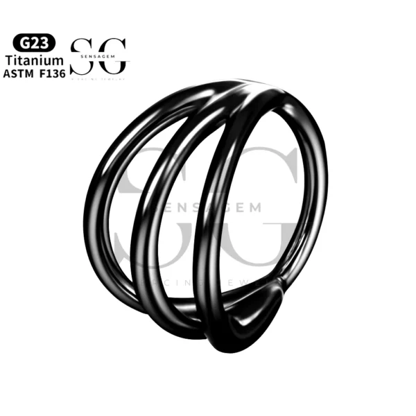 Sensagem GS574 F136 Titanium 3-Prong Multicolor Nose Ring - Image 4