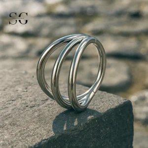 Sensagem GS574 F136 Titanium 3-Prong Multicolor Nose Ring