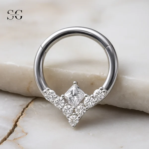 SGYS2011 - F136 Titanium Segment Clicker Ring for Ear Piercings