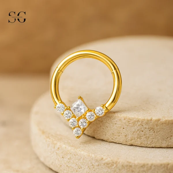 SGYS2011 - F136 Titanium Segment Clicker Ring for Ear Piercings - Image 2