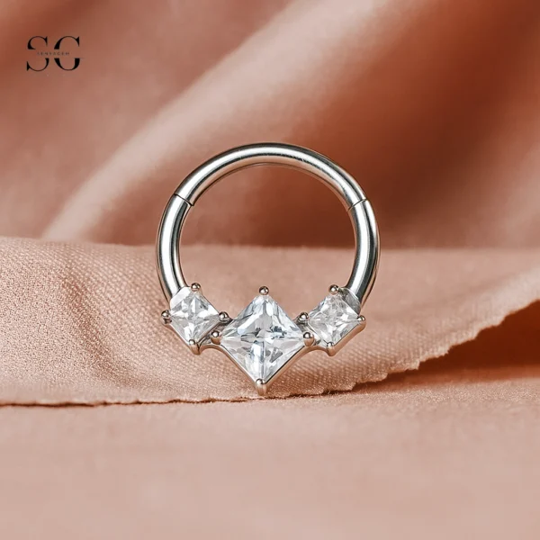 SGYS2012 - F136 Titanium Segment Clicker Ring for Ear Piercing Jewelry