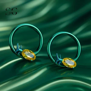 SG3084 G23 Titanium Starfish с кольцом из драгоценного камня - элегантные пронзительные украшения