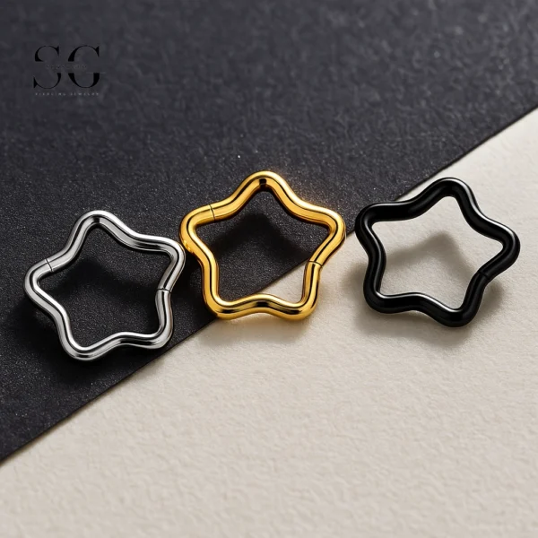 SG3086 G23 Titanium Star-Shaped Nose Ring – Unique and Stylish Piercing Jewelry
