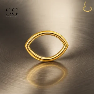 SG3087 316L Stainless Steel/F136 Titanium Nose Ring – Oval Design Hypoallergenic Piercing Jewelry