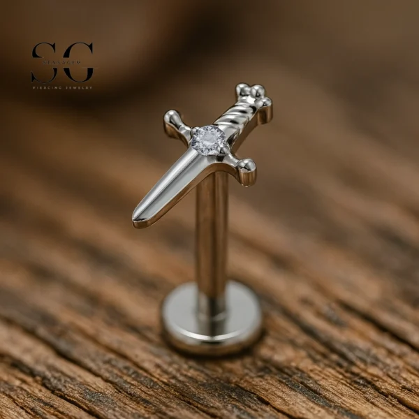 SG4199 - F136 Titanium Sword Shape Labret Jewelry