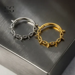 SG3008 ASTM-F136 Titanium Punk Style Hoop-Jóias de piercing por atacado