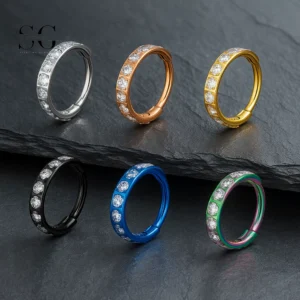 SG3009 ASTM-F136 Titanium Zirconia Clicker-Septo por atacado e anéis de nariz