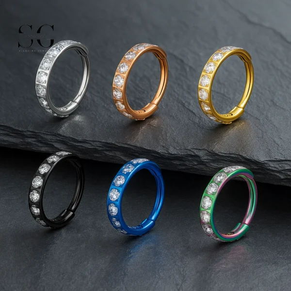 SG3009 ASTM-F136 Titanium Zirconia Clicker – Wholesale Septum and Nose Rings