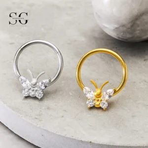 SG3163 - ASTM F136 Titanium Butterfly Unamless Ring Ring