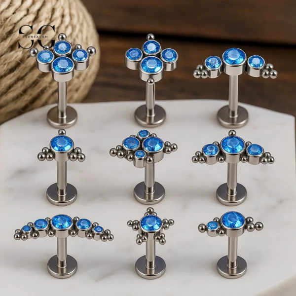 SG4042 - ASTM F136 Titanium Polished Labret for Body Piercing Wholesale