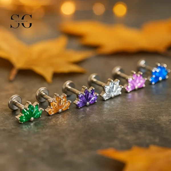 SG4090 F136 Titanium Threaded Labrets with Large Zircon – Multi-Color Options for Premium Piercing Jewelry