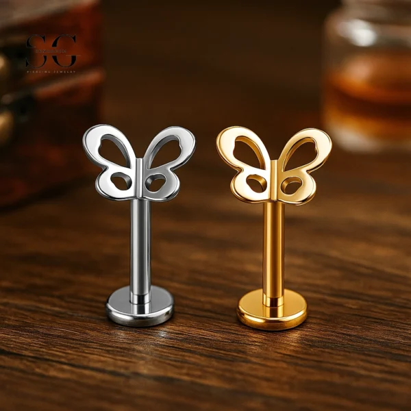 SG4097 - F136 Titanium Plain Butterfly Wing Labret