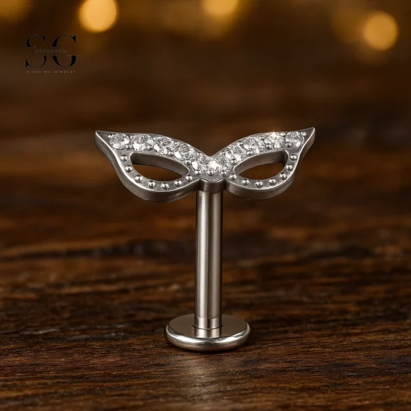 SG4101 - F136 Titanium Mask Labret Studs with/without Pendant - Image 2