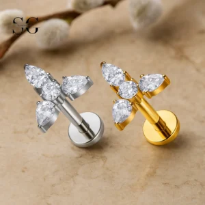 SG4153 - Leaf Shape Titanium Labret Wholesale