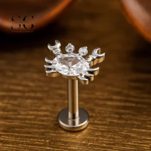 SG4227 Χαριτωμένο Labret Crab Crab για το Lip Piercing με CZ