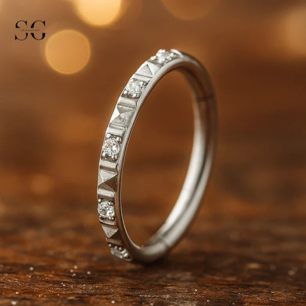 SGYS3127 316L Stainless Steel Nose Ring with Zircon - Image 2