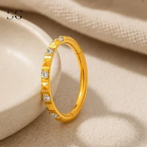 SGYS3127 316L Stainless Steel Nose Ring with Zircon