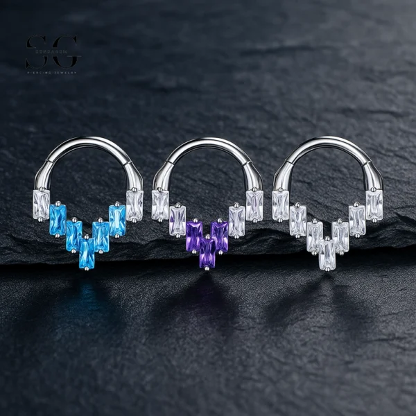 SG3187 V Shape Titanium Nose Ring for Septum Piercing Style