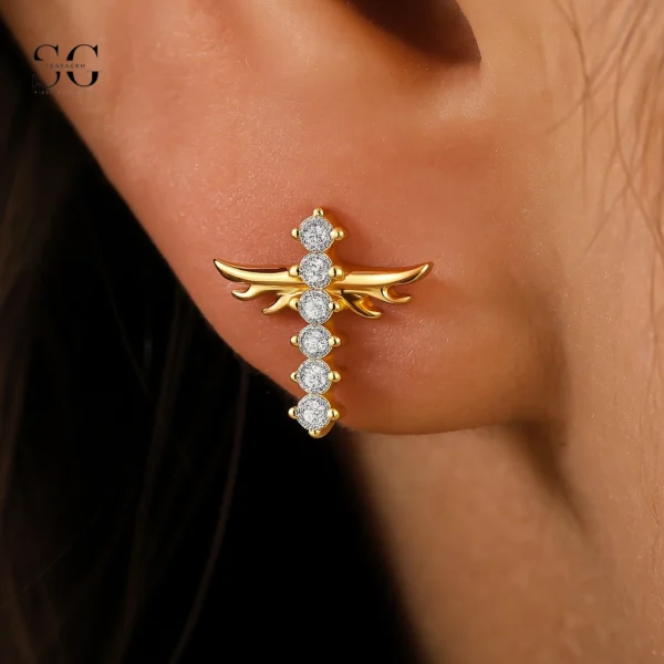 SGYS1116 Cross Design Threaded Labret – Titanium Piercing Jewelry