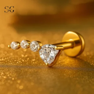 SGYS1129 – Multi-Size Zircon Threaded Labret in Titanium