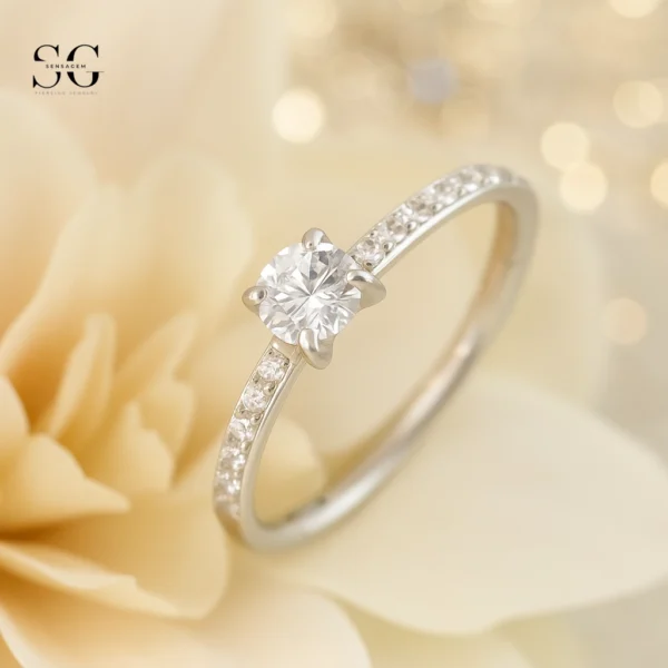 SGYS2039 Stainless Steel Nose Stud with Green or White Zircon - Image 4