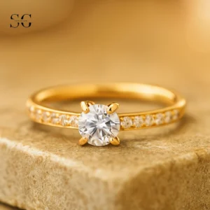 SGYS2039 Stainless Steel Nose Stud with Green or White Zircon