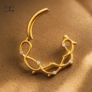 SGYS2058 Anel de Nariz Oco com Zircão – ASTM F136 Titânio, Personalizável