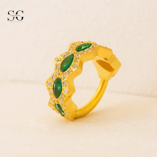 SGYS2059 Blue Marquise Nose Ring – ASTM F136 Titanium with Customizable Zircon - Image 2