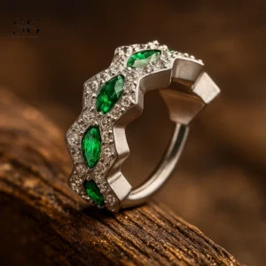 Anel de nariz SGYS2059 Blue Marquise – ASTM F136 Titânio com Zircão Personalizável