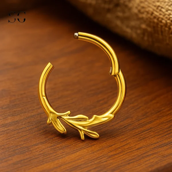 SGYS2060 Branch Design Nose Ring – ASTM F136 Titanium with Customizable Options