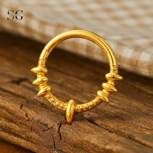SGYS2062 Minimalist Titanium Nose Ring – Customizable Zircon and Metal Options - Image 2