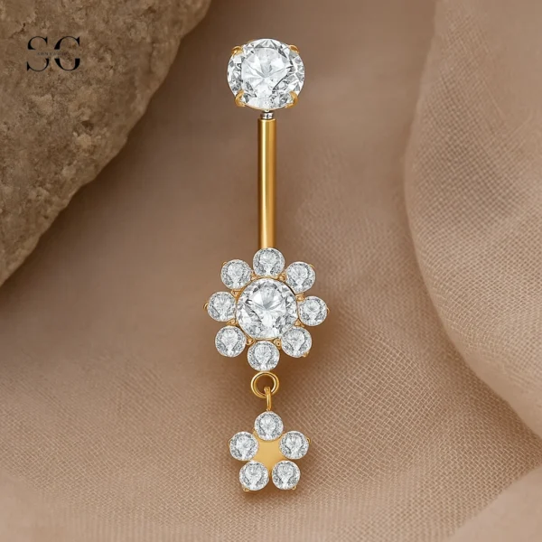 SGYS6039 Titanium Dangle Belly Button Ring Wholesale - Image 2