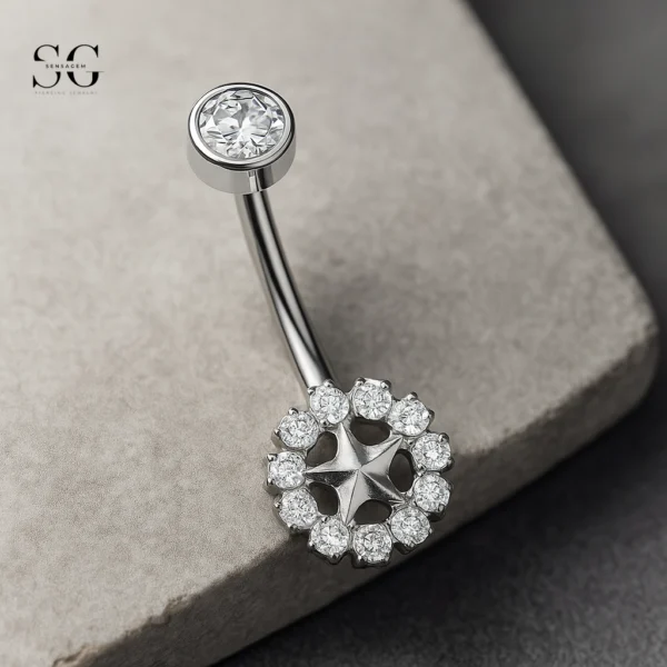 SGYS6043 Round Trendy Internally Threaded Belly Ring Bulk
