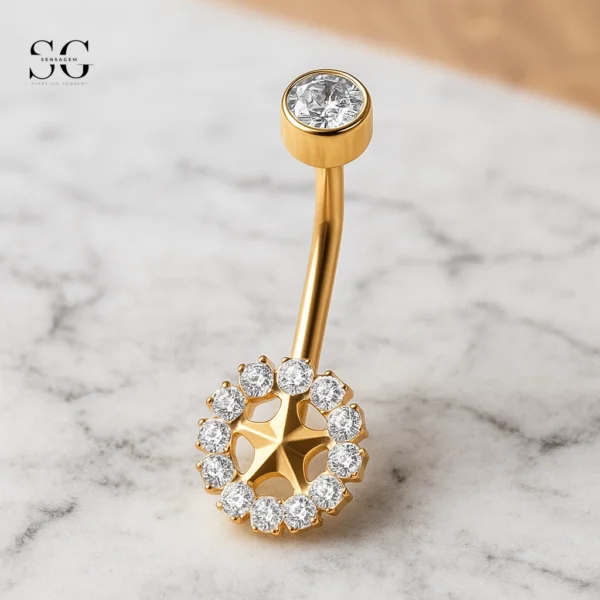 SGYS6043 Round Trendy Internally Threaded Belly Ring Bulk - Image 2