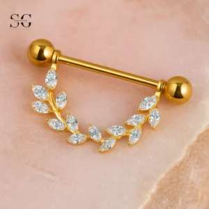 SGYS9036 Titanium Tree Branch Nipple Jewelry Wholesale