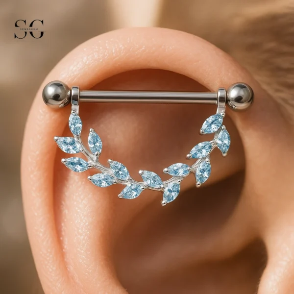 SGYS9036 Titanium Tree Branch Nipple Jewelry Wholesale - Image 2