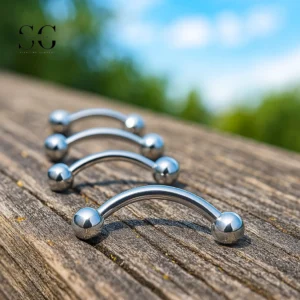 SG8002 Titanium & Steel Eyebrow Piercing Jewelry Curved Barbell