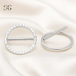 SGYS9027 – Titanium Gem-End Nipple Bar with Surgical Fit