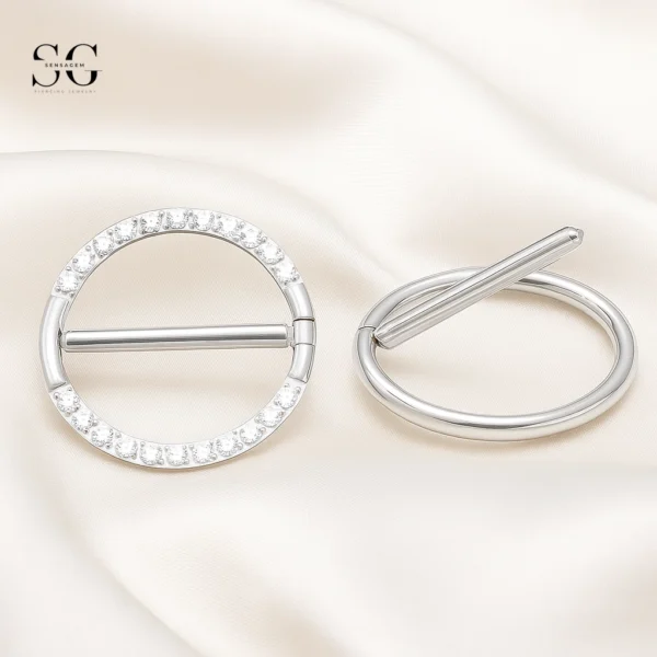 SGYS9027 – Titanium Gem-End Nipple Bar with Surgical Fit