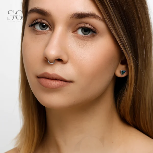 SG4072 - Triangle Zircon Titanium Labret Jewelry