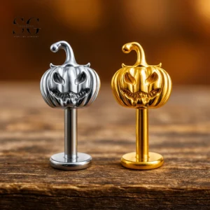 SG4124 - Pumpkin Head Titanium Labret for Helix Piercing
