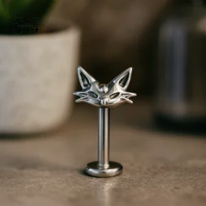 SG4127 - Cartoon Cat Titanium Labret for Helix Piercing
