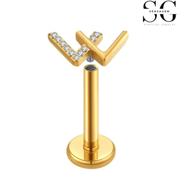 SGYS1052 W-Shaped G23 Titanium Labret for Lip and Ear Piercings - Image 2