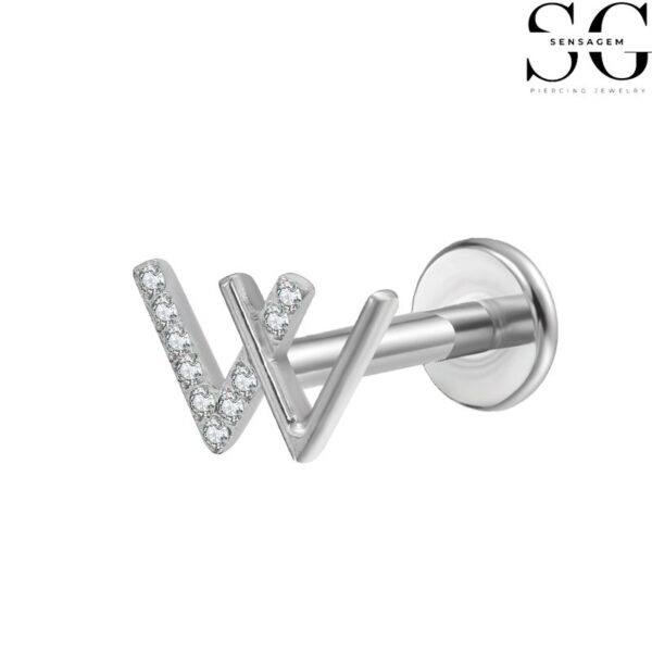 SGYS1052 W-Shaped G23 Titanium Labret for Lip and Ear Piercings