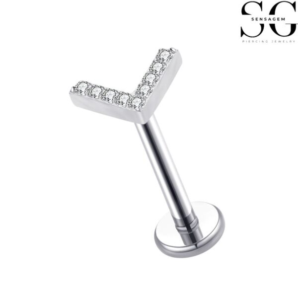 SGYS1057 Labret Stud Nose Piercing - L-Shaped Implant-Grade G23 Titanium