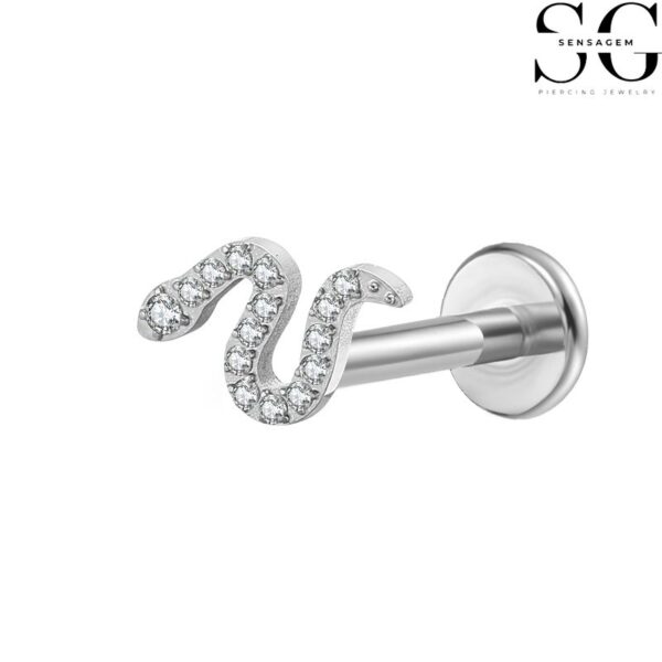 SGYS1059 Titanium Labret Stud - Snake-Shaped Implant-Grade G23 Titanium