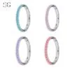 Sensagem SG554 Stainless Steel Nose Ring with Zircon Stones, 1.2*6mm~1.2*12mm