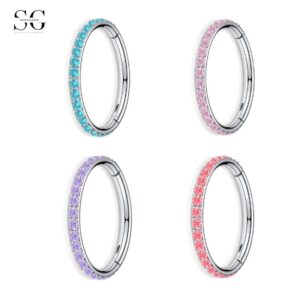 Sensagem SG554 Rustfrit stål næsering med zirkonsten, 1.2*6mm ~ 1,2*12mm
